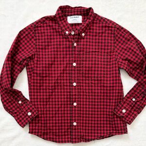 Old Navy Kids Black and Red Checkered Shirt